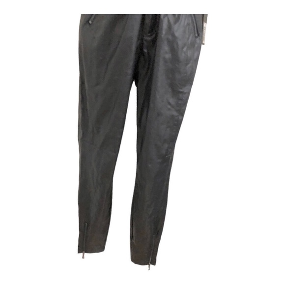 Guess‎ black leather zippered rocker crinkled rock n roll biker pants size 6 new - Picture 6 of 11